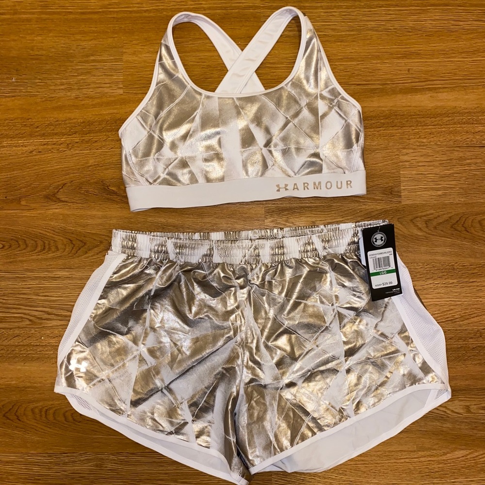 Under Armour Heat Gear running shorts\sport bra